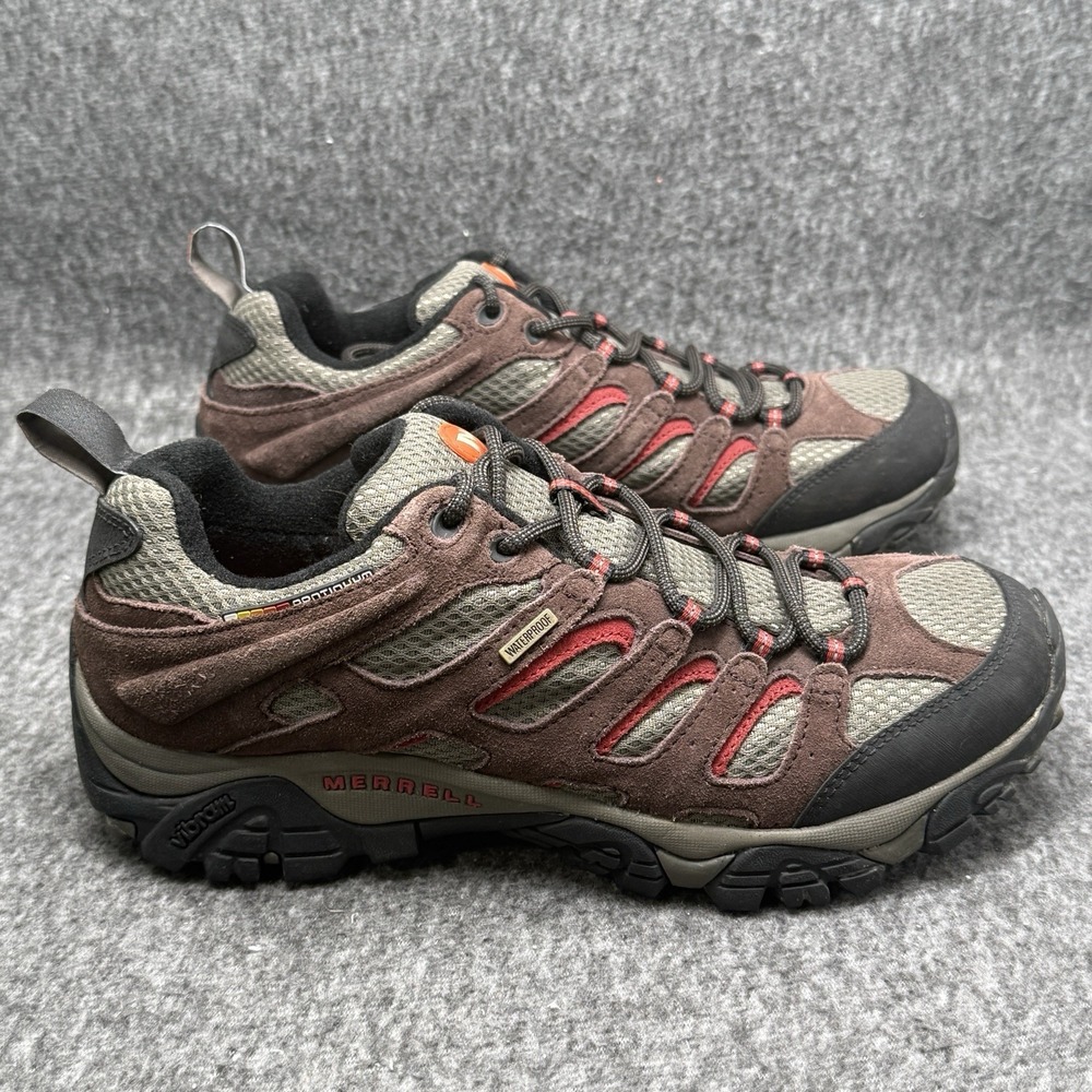 Merrell Moab Waterproof Hiking Shoes Mens 10 Espresso Brown Suede Vibram J39723